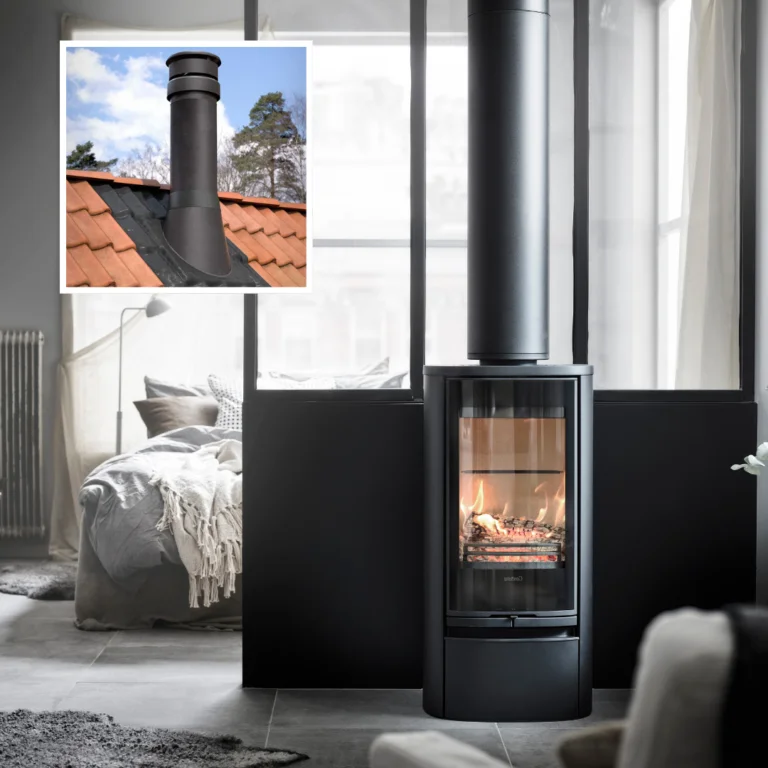 Contura Toimiva 810G Style musta takkapaketti – tyylikäs takka ja Contura Premodul -piippu moderniin kotiin.