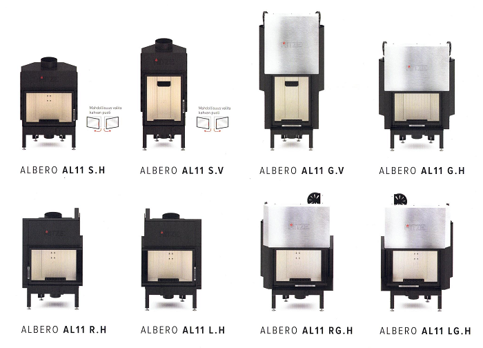 Hitze ALBERO AL11 -takkasydänmallit | Hitze ALBERO AL11 fireplace insert models