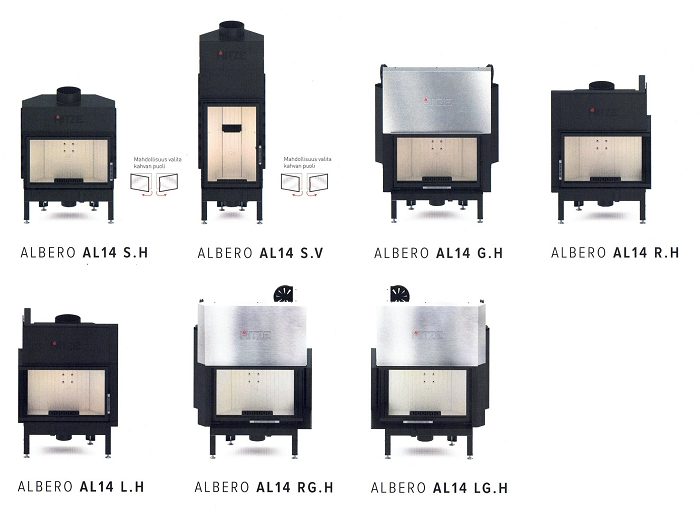 Hitze ALBERO AL14 -takkasydänmallit | Hitze ALBERO AL14 fireplace insert models