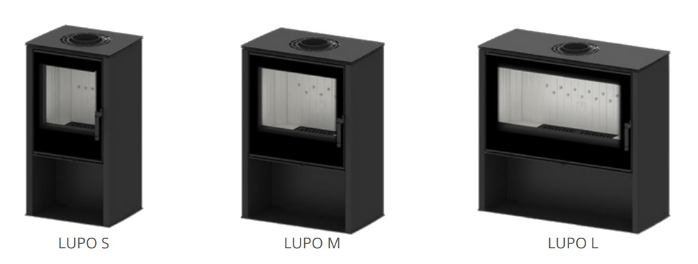 Hitze LUPO -takkamallit mustilla kyljillä | Hitze LUPO fireplace models with black sides