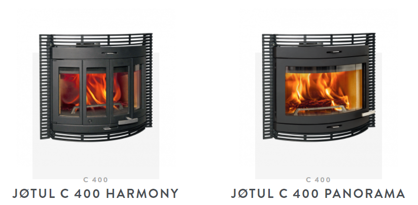 Jøtul C 400-sarjan takkakasettimallit | Jøtul C 400 series fireplace cassette models