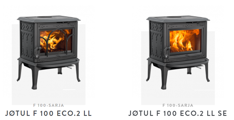 Jøtul F 100 -sarjan kamiinamallit | Jøtul F 100 series stove models