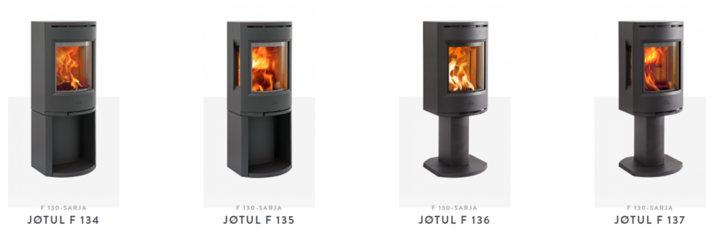 Jotul F 130 -kamiinasarjan mallit: Jotul F 134, Jotul F 135, Jotul F 136 ja Jotul F 137