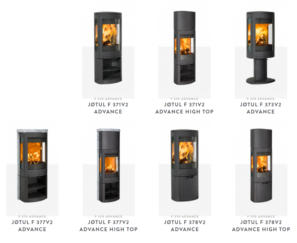 Jøtul F 370-sarjan kamiinamallit | Jøtul F 370 series stove models