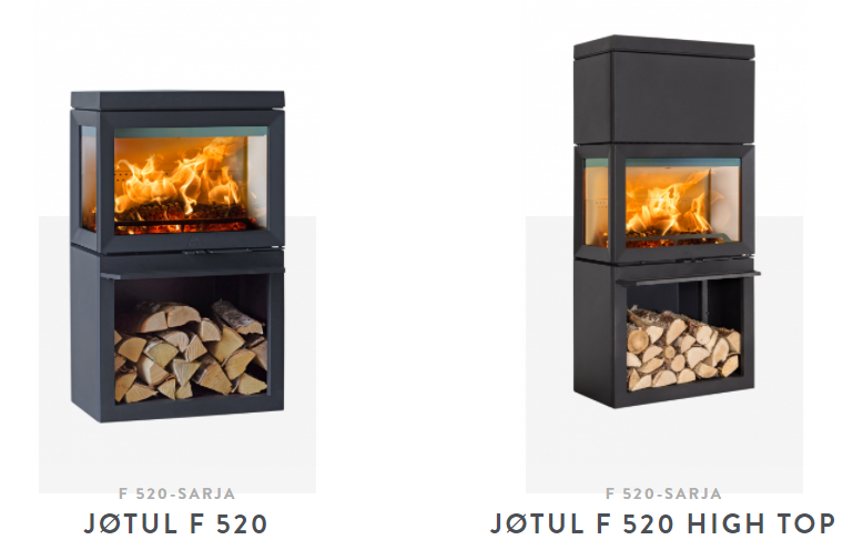 Jøtul F 520 -sarjan kamiinamallit | Jøtul F 520 series stove models