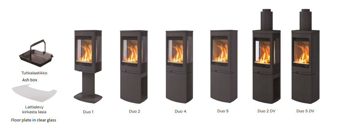 Nordpeis Duo -kamiinamallit | Nordpeis Duo stove models