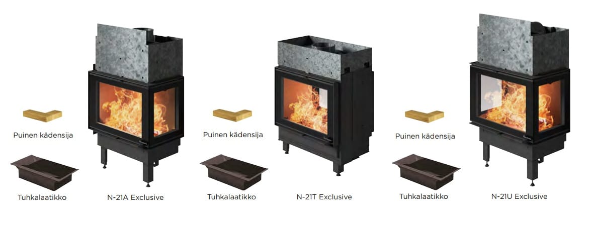 Nordpeis N-21 Exclusive -takkasydänmallit | Nordpeis N-21 Exclusive fireplace insert models