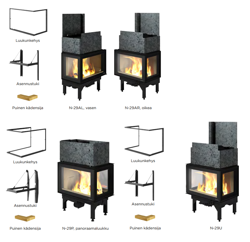 Nordpeis-N-29-takkasydan-mallit-fireplace-insert-models-2 - Unelmauunit Nordpeis N-29 -takkasydänmallit | Nordpeis N-29 fireplace insert models
