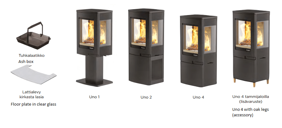 Nordpeis Uno -kamiinamallit | Nordpeis Uno stove models