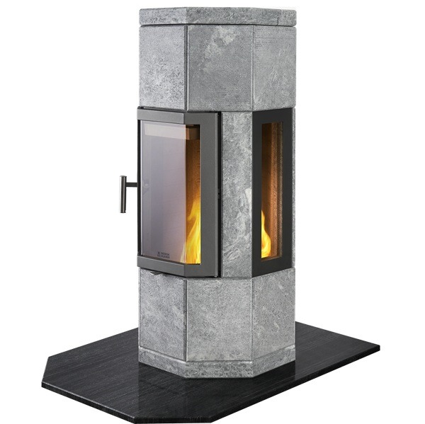 Norsk Kleber Octo+ 110 vuolukivitakka | Norsk Kleber Octo+ 110 soapstone fireplace