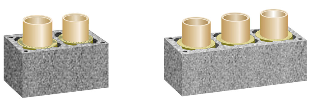 Schiedel Rondo Plus harkkopiippu tupla- ja triplahormeilla | Schiedel Rondo Plus ceramic chimney with double or triple flues