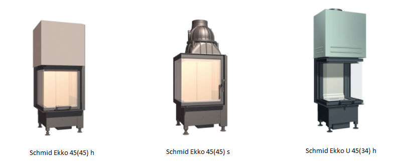 Schmid Ekko 45 -takkasydänmallit | Schmid Ekko 45 fireplace insert models