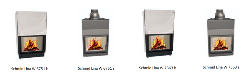Schmid Lina vesikiertoiset takkasydänmallit | Schmid Lina thermos fireplace insert models