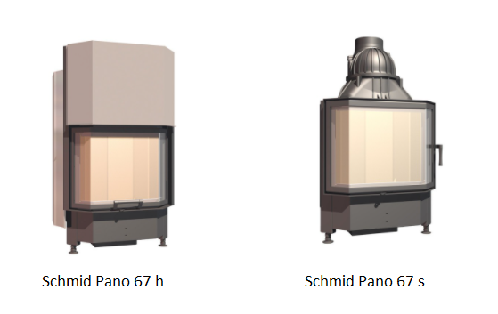 Schmid Pano 67 -takkasydänmallit | Schmid Pano 67 fireplace insert models