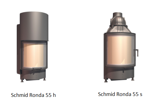 Schmid Ronda 55 -takkasydänmallit | Schmid Ronda 55 fireplace insert models