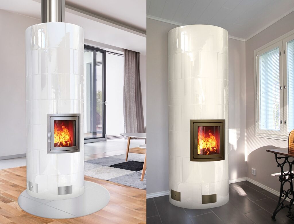 Warma-Uunit Aulikki Classic varaava takka kaakeloitu valkoinen | Warma-Uunit Aulikki Classic heat-storing fireplace tiled white