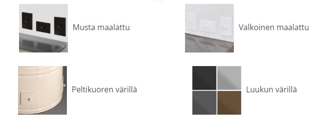 Warma-Uunit Aulikki alasarjan värivaihtoehdot | Warma-Uunit Aulikki fireplace bottom cover options