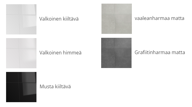 Warma-Uunit Janne leivinuuni kaakelivärit | Warma-Uunit Janne baking oven tile colors