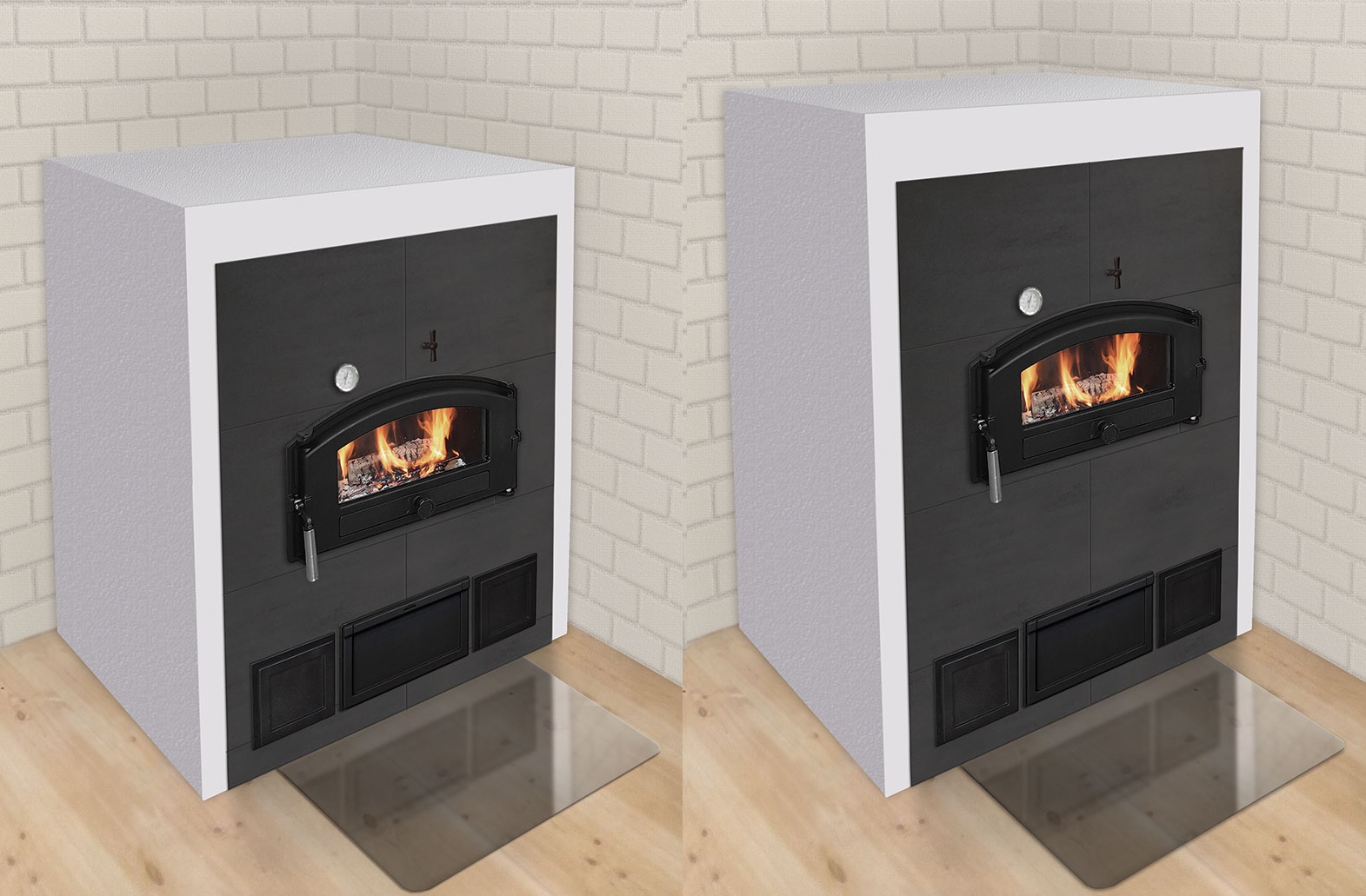 Warma-Uunit Janne varaava leivinuuni alaliitoksella mallit | Warma-Uunit Janne heat-reserving stove with low flue connection models