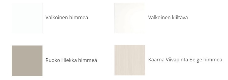Warma-Uunit Serafiina ja Sofia kaakelin värivaihtoehdot | Warma-Uunit Serafiina and Sofia fireplace tile options