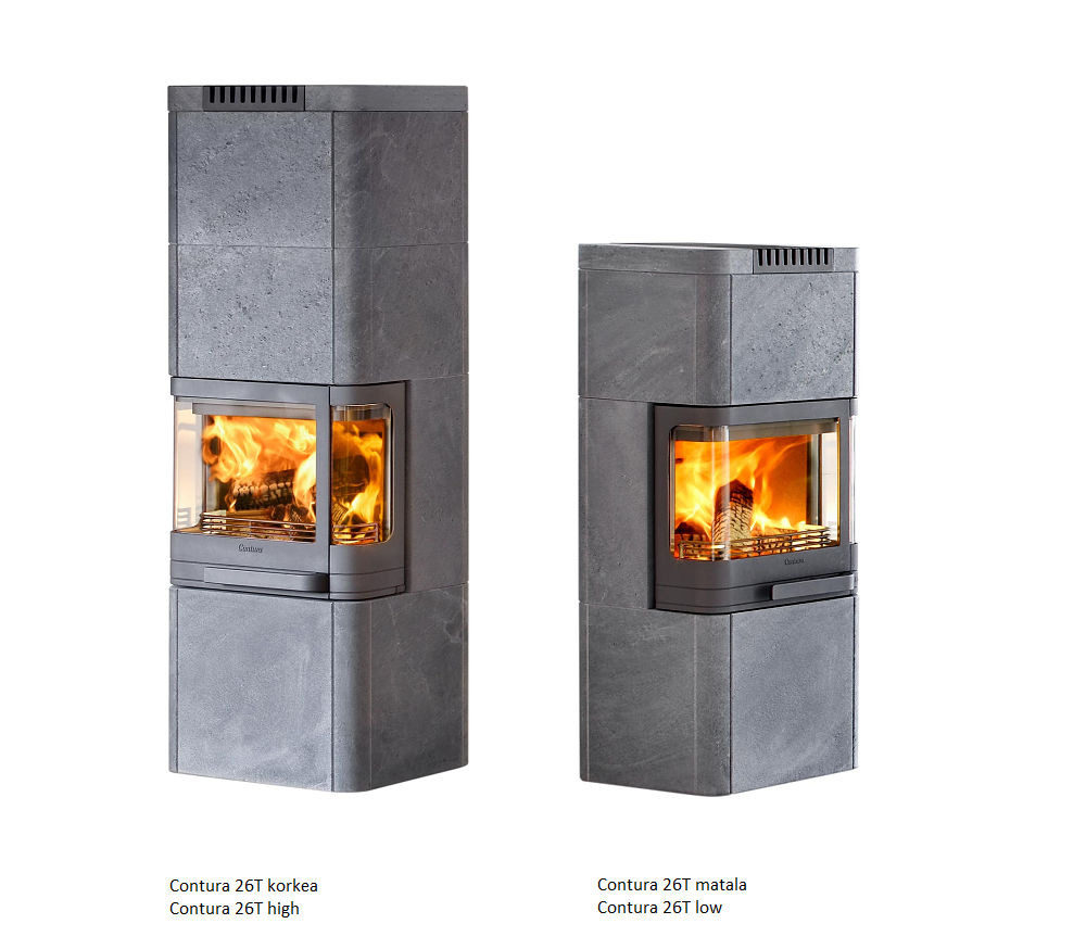 contura-26T-takka-kiertoilmatakka-vuolukivi-mallit- - Unelmauunit Contura 26T korkea ja 26T matala kiertoilmatakkamallit | Contura 26T high and Contura 26T low stove models