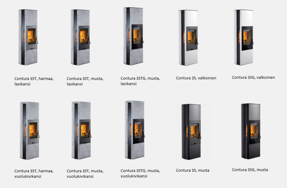 contura-35-takka-kiertoilmatakka-mallit - Unelmauunit Contura 35T korkea ja 35 korkea kiertoilmatakkamallit | Contura 35T and 35 high stove models