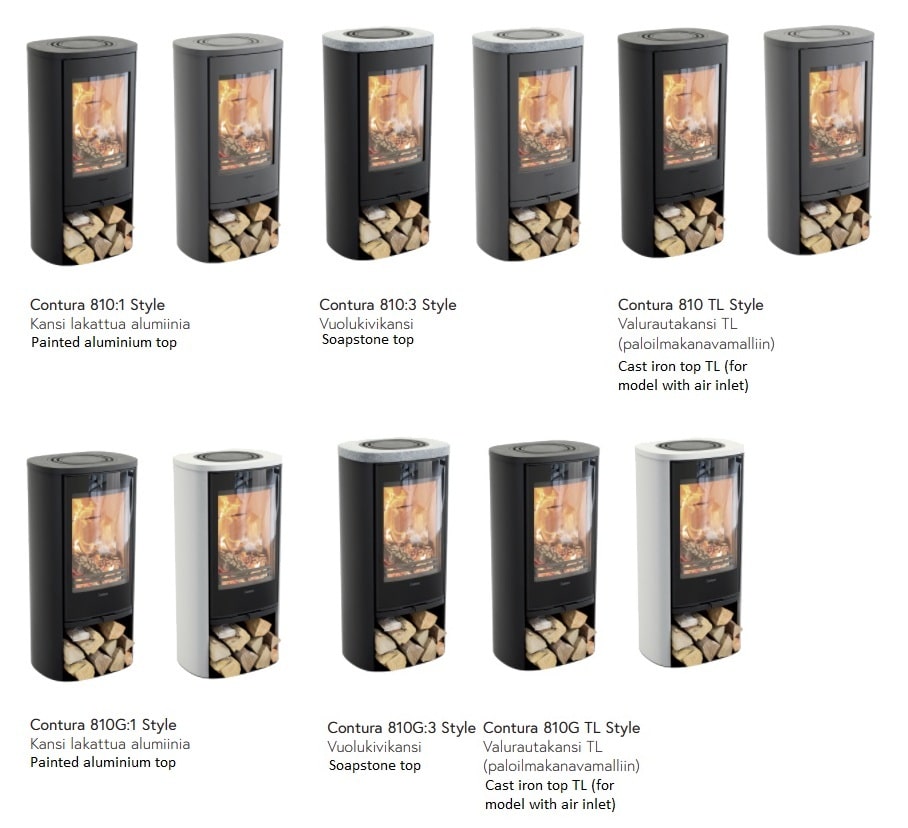 Contura 810 Style -takkamallit | Contura 810 Style stove models