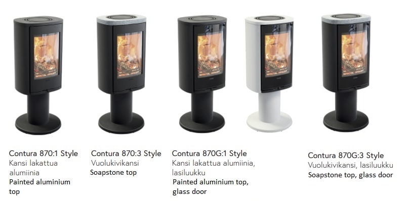 Contura 870 Style -takkamallit | Contura 870 Style stove models