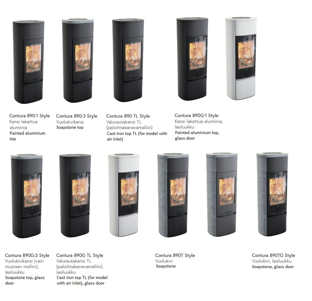 Contura 890 Style -takkamallit | Contura 890 Style stove models