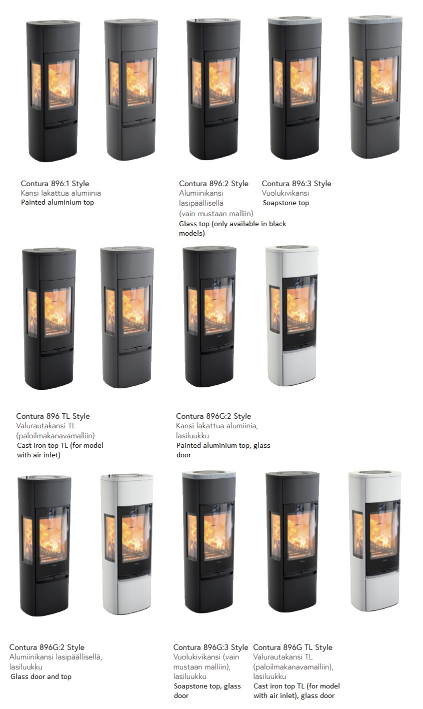 Contura 896 Style -takkamallit | Contura 896 Style stove models