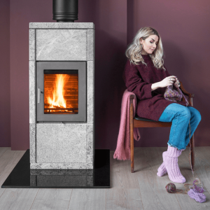 Norsk Kleber Kube vuolukivitakka | Norsk Kleber Kube soapstone fireplace