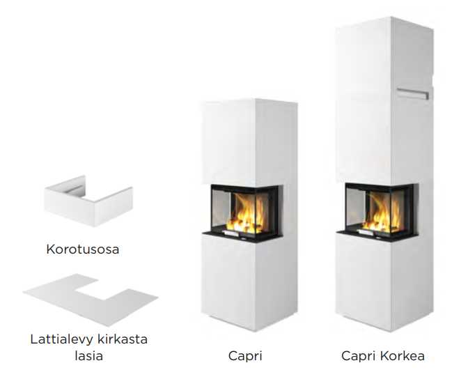Nordpeis Capri -kiertoilmatakkamallit | Nordpeis Capri stove models