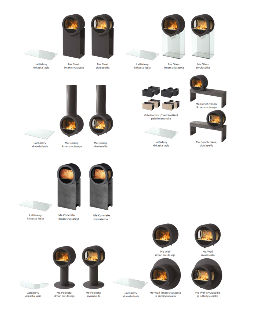 Nordpeis Me -kiertoilmatakkamallit | Nordpeis Me stove models