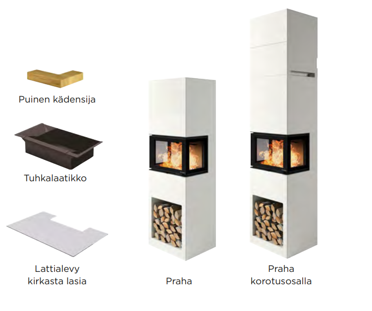 Nordpeis Praha kiertoilmatakkamallit | Nordpeis Praha stove models