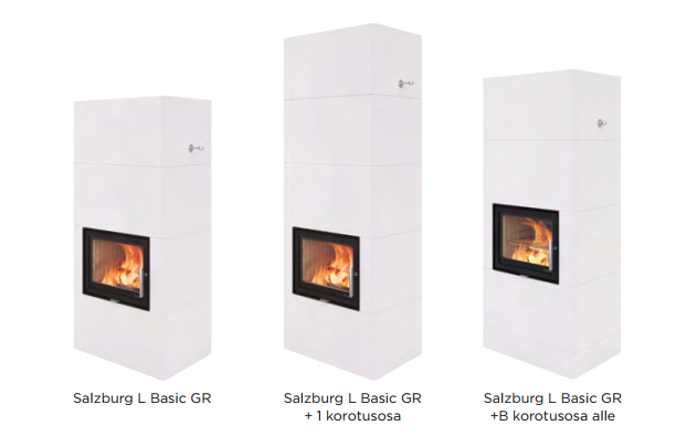 Nordpeis Salzburg L Basic varaavat takkamallit | Nordpeis Salzburg L Basic heat-storing fireplace models
