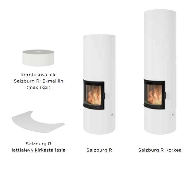 Nordpeis Salzburg R varaavat takkamallit | Nordpeis Salzburg R heat-storing fireplace models
